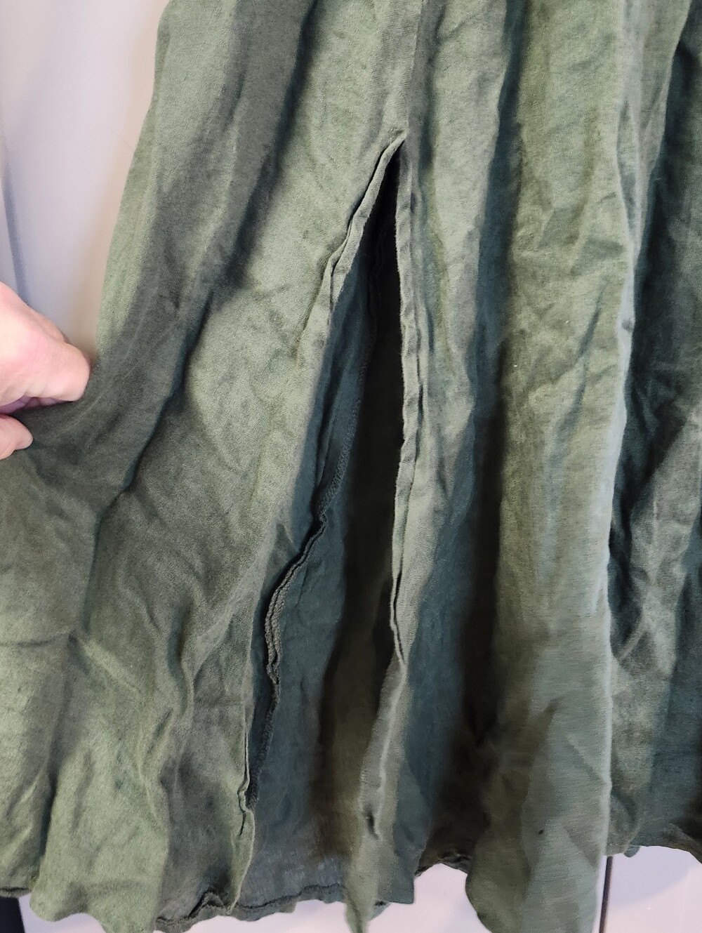 Vintage Jean Paul Olive Green Button down maxi skirt Sz 6 - Picture 5 of 6